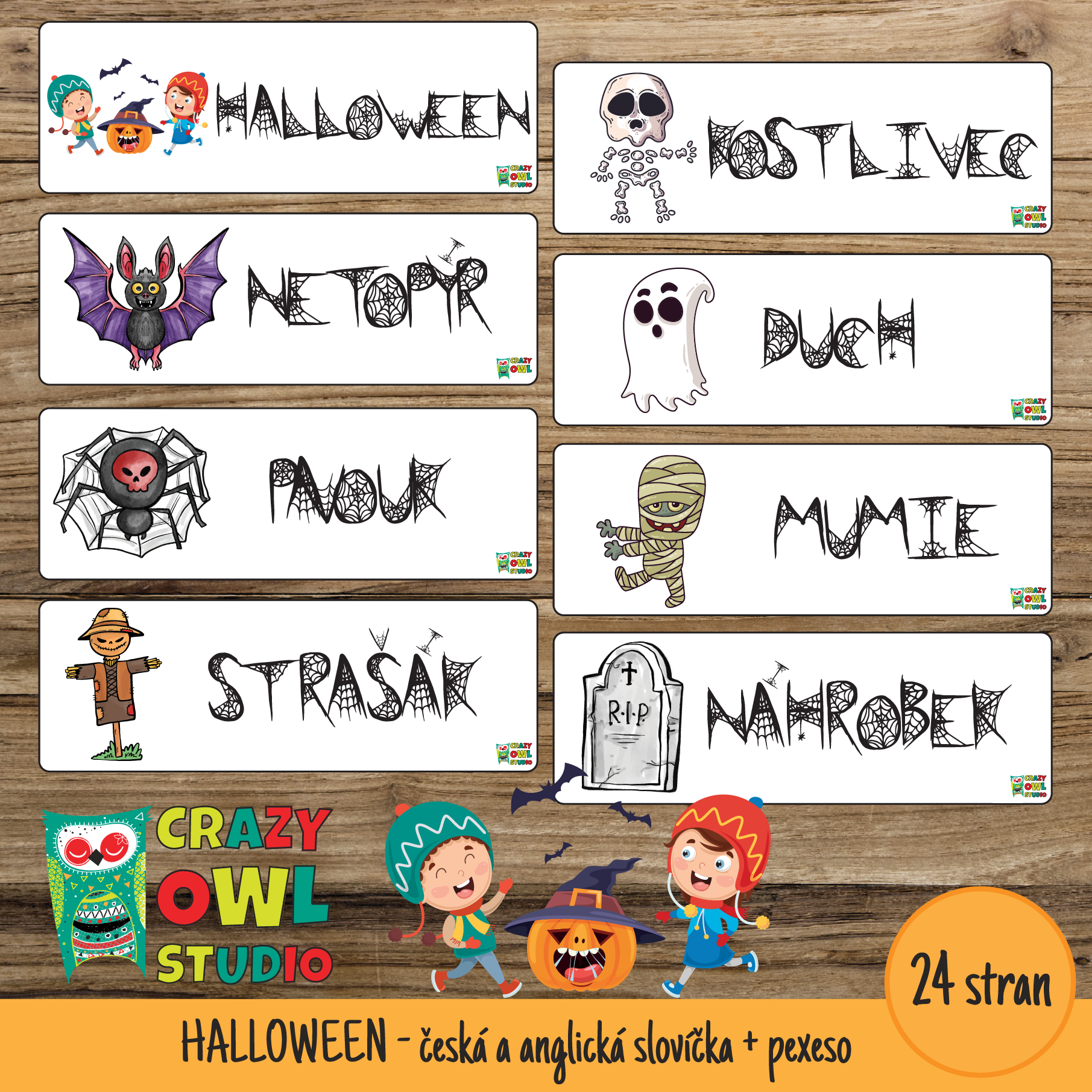 HALLOWEEN - česká a anglická slovíčka + pexeso