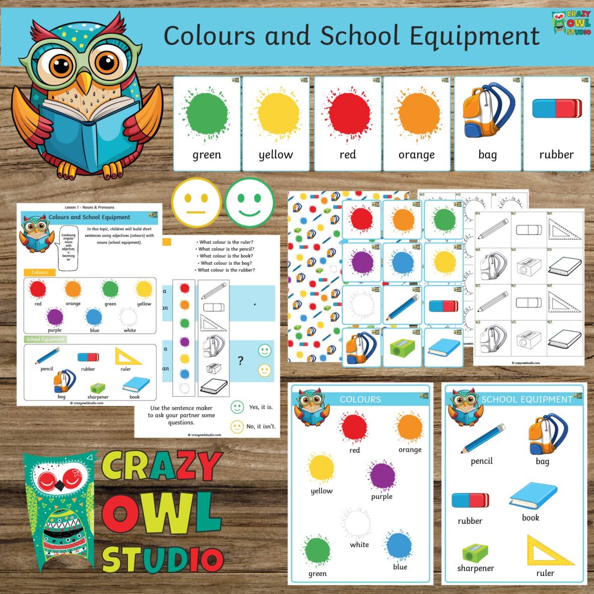 Angličtina pro nejmenší 1 – Colours & School Equipments