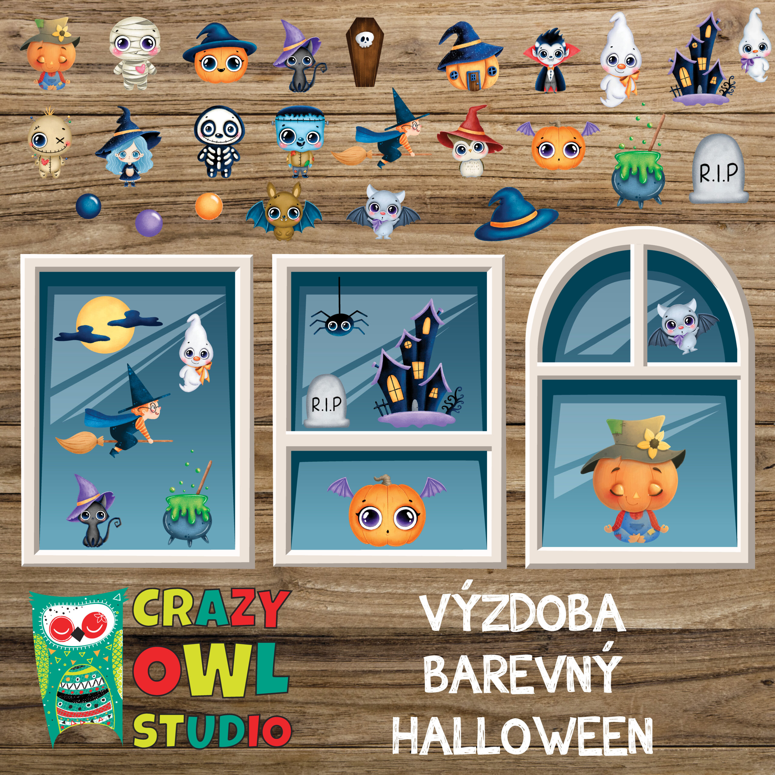 VÝZDOBA - Barevný HALLOWEEN