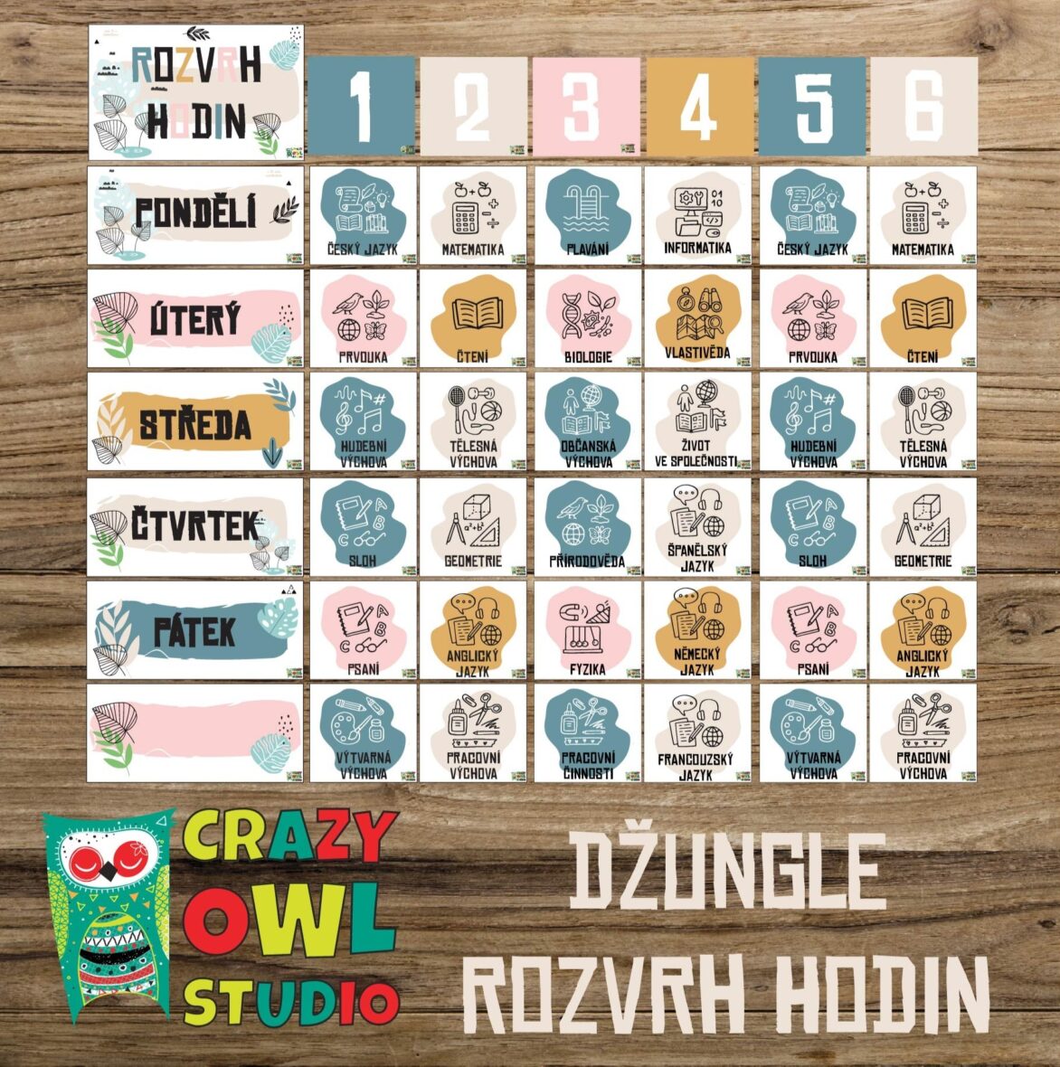 DŽUNGLE – rozvrh hodin
