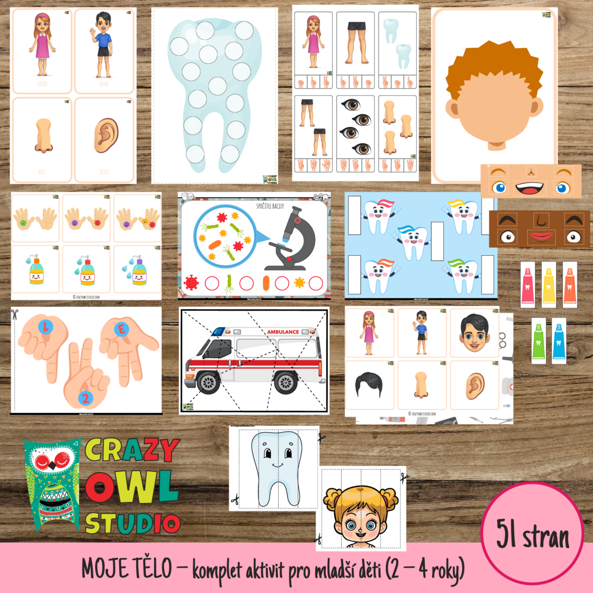 MOJE TĚLO – komplet aktivit pro mladší děti (2 – 4 roky)