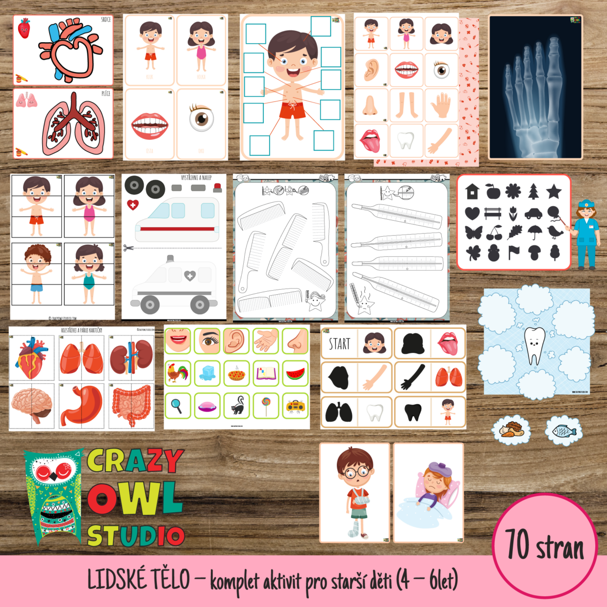 LIDSKÉ TĚLO- komplet aktivit pro starší děti (4 – 6let)